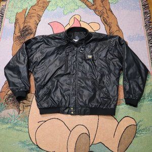 Vintage Caterpillar CAT Nylon Racer Biker Jacket Full Zip Mens Size XL
